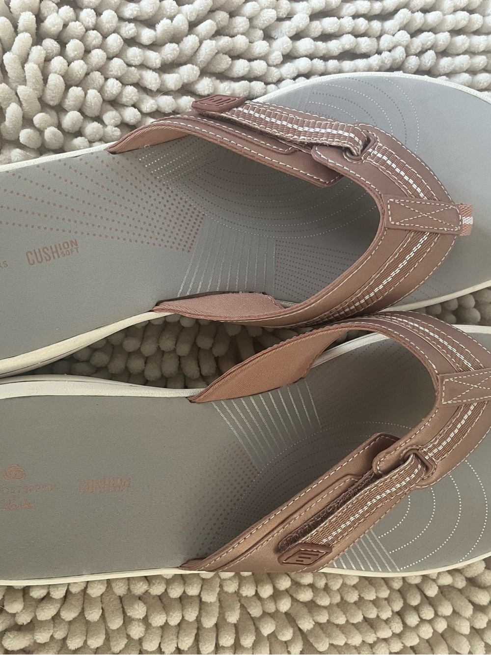Comfort Cushion Flip-Flop Sandals - Taupe/pinkish